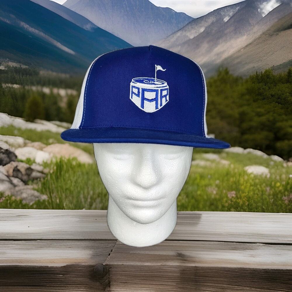 Golf Hat Cap Mens Blue Par Tee Trucker Hat Blue The Classics Snap Back Graphic